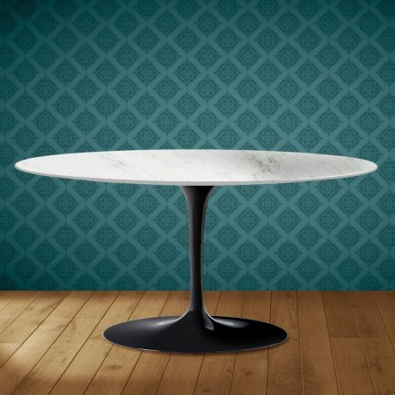 Stolik kawowy Saarinen Oval Tulip H 41 z ceramiki Salina Made in Italy - Scarlet Viadurini