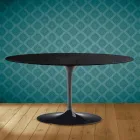 Owalny stolik kawowy Tulip Saarinen H 41 z ceramiki Sirius Made in Italy - szkarłatny Viadurini