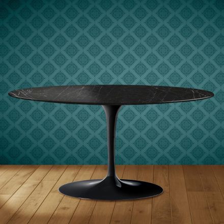 Stolik kawowy Saarinen Oval Tulip H 41 z ceramiki Somnia Made in Italy - Scarlet Viadurini