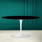 Owalny stolik kawowy Tulip Saarinen H 41 w kolorze Absolute Black Made in Italy - Scarlet Viadurini