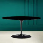 Owalny stolik kawowy Tulip Saarinen H 41 w kolorze Absolute Black Made in Italy - Scarlet Viadurini