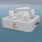 Stolik - Floating taca projekt faux skóry żeglarskie Trona Viadurini