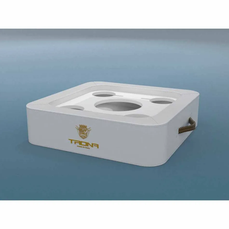 Stolik - Floating taca projekt faux skóry żeglarskie Trona Viadurini