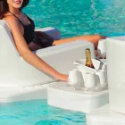 Stolik - pływający Taca z imitacji skóry i pleksi żeglarskie Trona Viadurini