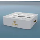 Stolik - pływający Taca z imitacji skóry i pleksi żeglarskie Trona Viadurini