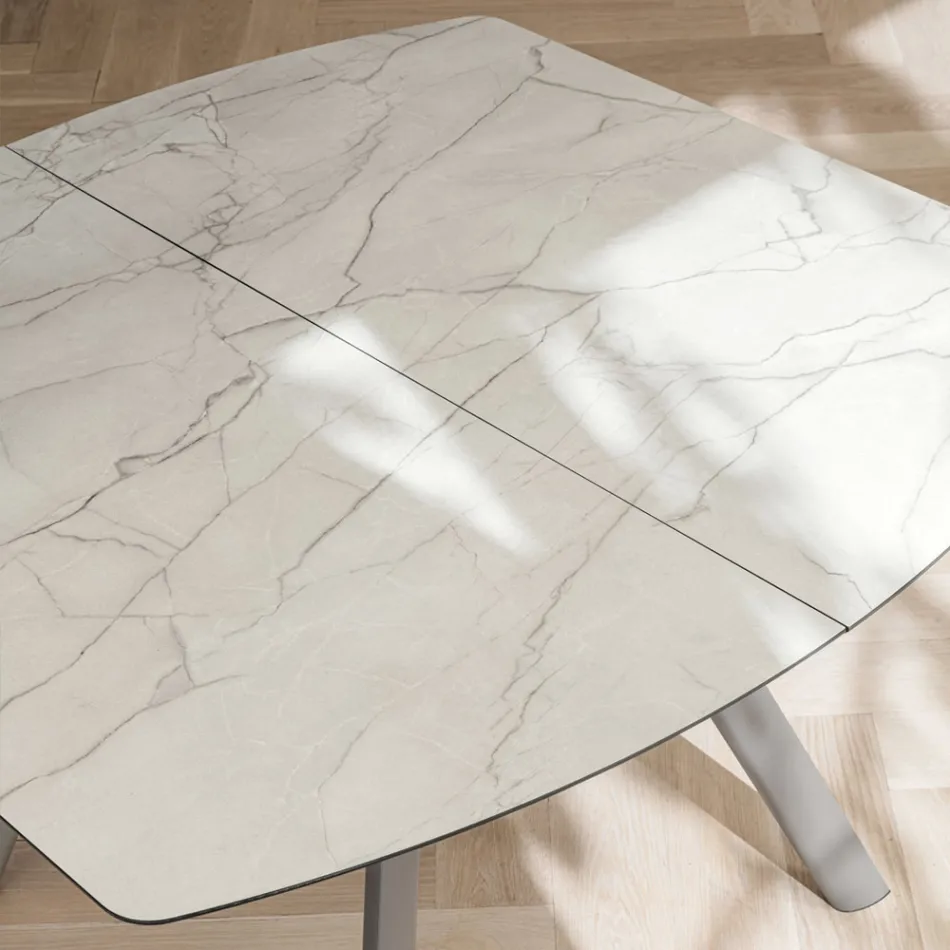 Rozkładany stół beczkowy do 170 cm w warstwowym HPL - Convivio Viadurini