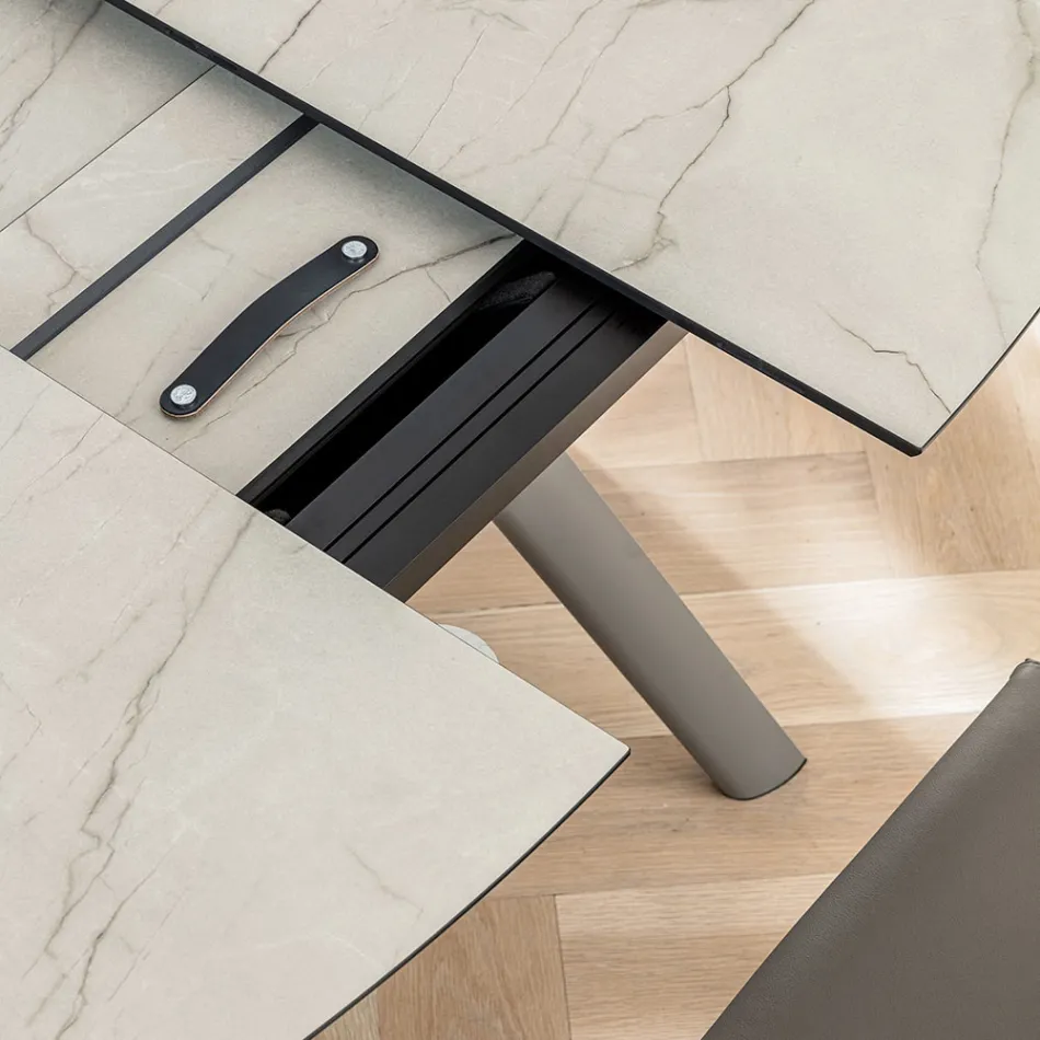 Rozkładany stół beczkowy do 170 cm w warstwowym HPL - Convivio Viadurini