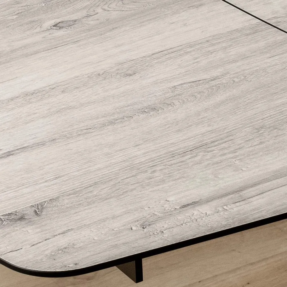 Rozkładany stół beczkowy do 240 lub 280 cm z HPL i metalu - Obecnie Viadurini