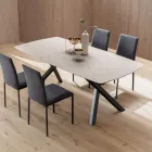 Rozkładany stół beczkowy do 240 lub 280 cm z laminatu HPL - Dialogo Viadurini