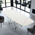 Nowoczesny stół w kształcie beczki ze stali i marmuru Made in Italy - Ezzellino