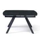 Stół rozkładany 140/210x90 cm z kamienia spiekanego z efektem marmuru - Atrium Viadurini