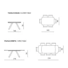 Stół rozkładany 140/210x90 cm z kamienia spiekanego z efektem marmuru - Atrium Viadurini