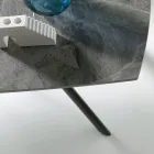 Rozkładany stół 140/210x90 cm z kamienia spiekanego z efektem marmuru - Atrium Viadurini