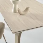 Rozkładany stół 160/240x90 cm z kamienia spiekanego z efektem marmuru - Samus Viadurini