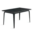 Rozkładany stół 160/240x90 cm z kamienia spiekanego z efektem marmuru - Samus Viadurini