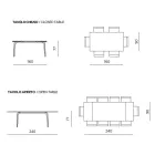 Rozkładany stół 160/240x90 cm z kamienia spiekanego z efektem marmuru - Samus Viadurini