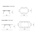 Rozkładany stół 160/240x91 cm ze szkła dymionego i czarnej metalowej podstawy - kolumna Viadurini