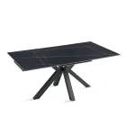 Rozkładany stół 180/240x100 cm z kamienia spiekanego z efektem marmuru - Loggia Viadurini