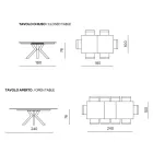 Rozkładany stół 180/240x100 cm z kamienia spiekanego z efektem marmuru - Loggia Viadurini