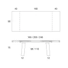 Stół Rozkładany 3 m Błyszczące Ceramiczne Blat Metalowe Nogi - Papusca Viadurini