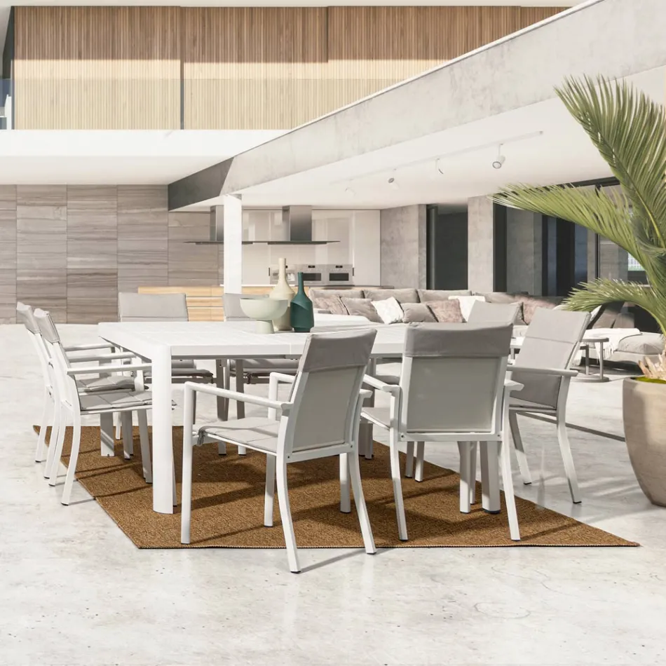 Rozkładany stół do 149 cm z aluminium malowanego proszkowo - potrzeba Viadurini