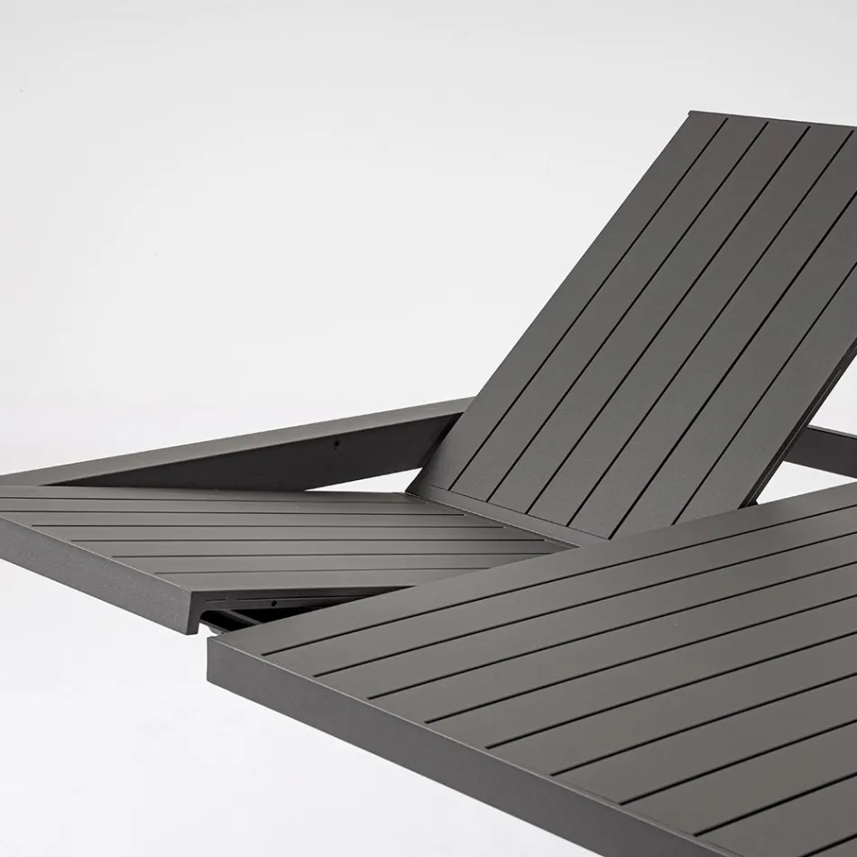 Rozkładany stół do 149 cm z aluminium malowanego proszkowo - potrzeba Viadurini