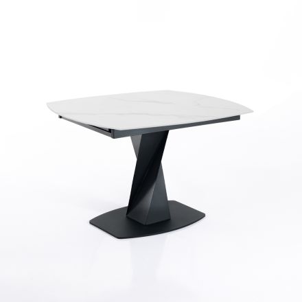 Stół rozkładany do 165 cm z metalu i ceramiki - Boccanera Viadurini