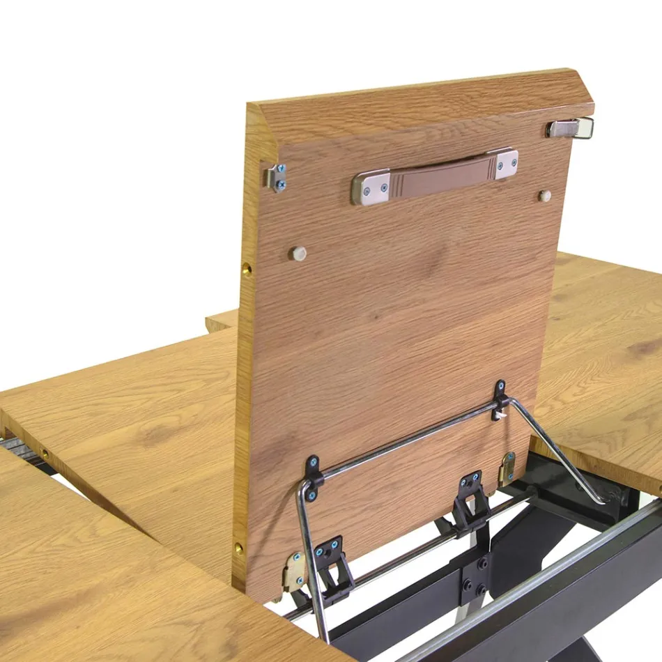 Stół rozkładany 180 cm z płyty MDF z efektem drewna z wytłoczonym usłojeniem - pianka Viadurini