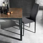 Stół rozkładany do 180 cm z antracytowego metalu Made in Italy - Beatrise Viadurini
