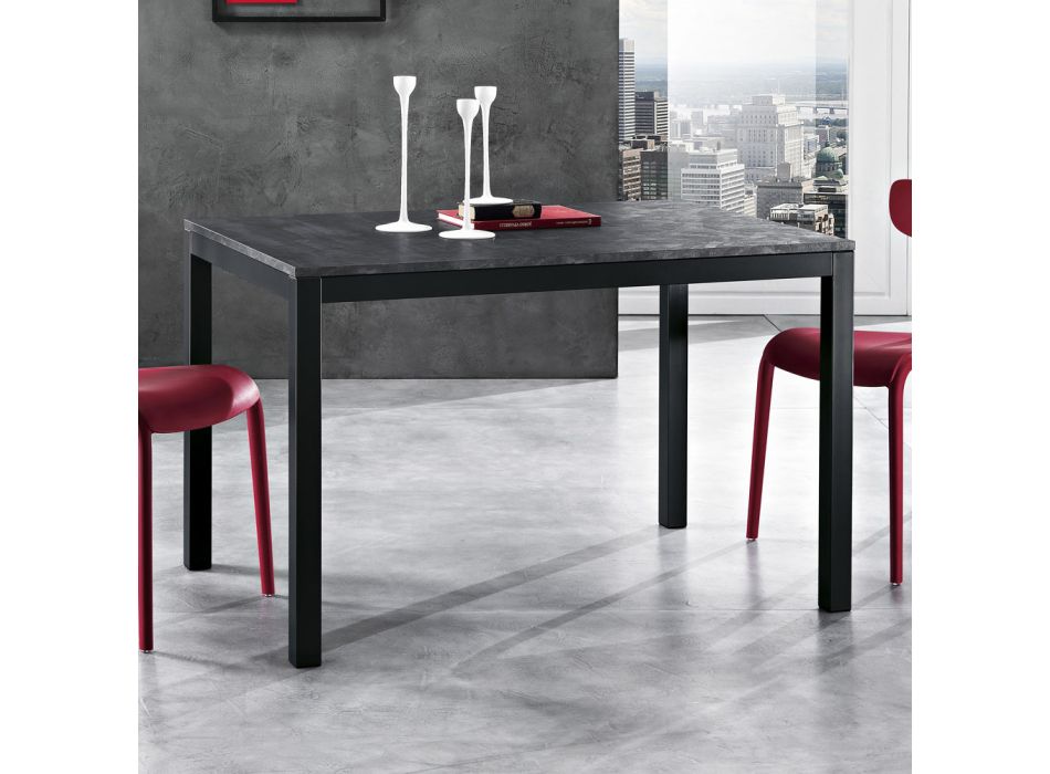 Stół rozkładany do 180 cm z antracytowego metalu Made in Italy - Beatrise Viadurini