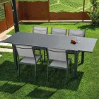 Stół rozkładany 180 cm lub 220 cm z blatem ze szkła hartowanego - Cartellina Viadurini