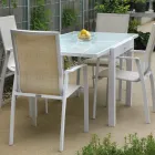 Stół rozkładany 180 cm lub 220 cm z blatem ze szkła hartowanego - Cartellina Viadurini