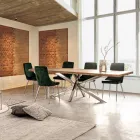 Rozkładany stół do 2,6 m z ręcznie robionego drewna Homemotion - Plutarco Viadurini