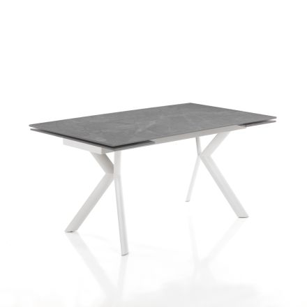 Stół rozkładany do 200 cm z ceramiki i stali - Belone Viadurini