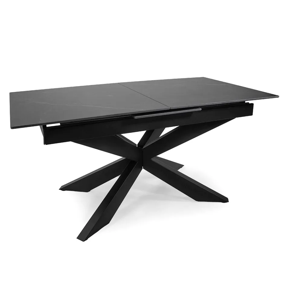 Rozkładany stół 200 cm z metalu i kamienia syntetycznego - podwodny Viadurini