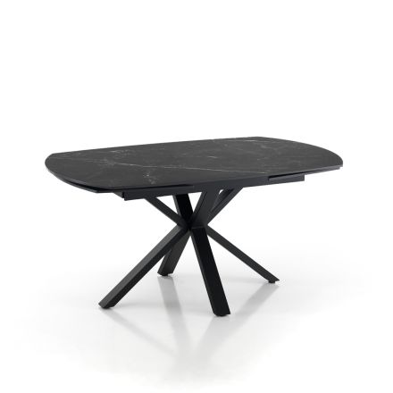 Stół rozkładany do 210 cm ze stali i ceramiki - Bavosa Viadurini