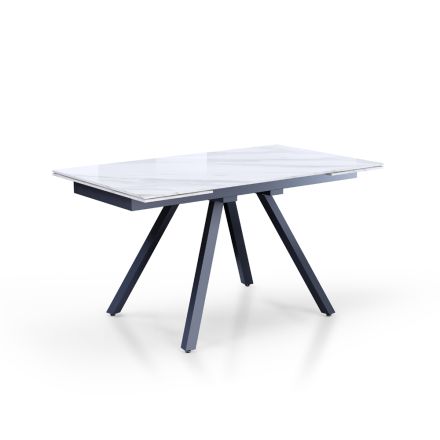 Stół rozkładany do 210 cm z szarej stali i ceramiki - Canario Viadurini