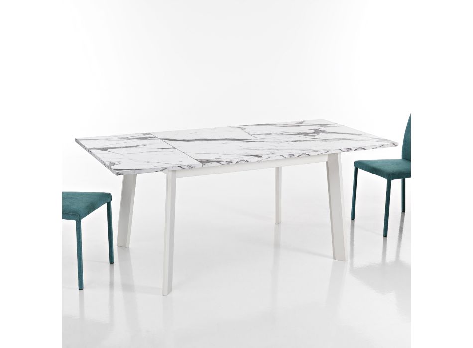 Stół rozkładany do 220 cm z buku i melaminy Made in Italy - Toles Viadurini