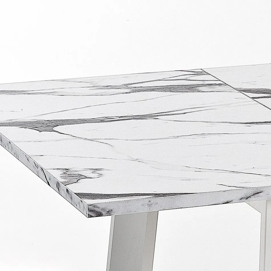 Stół rozkładany do 220 cm z buku i melaminy Made in Italy - Toles Viadurini