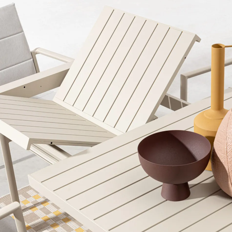 Stół rozkładany do 240 cm z aluminium malowanego proszkowo - farba Viadurini