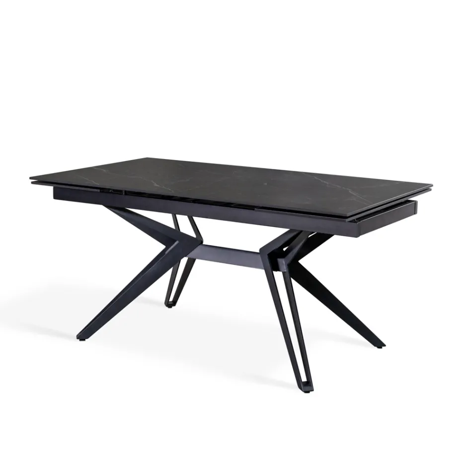 Stół rozkładany do 240 cm z ceramiki i metalu - Bukiet Viadurini