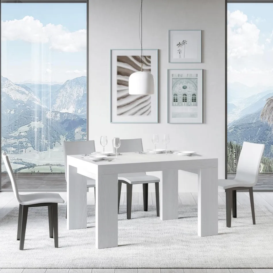 Rozkładany stół do 246 cm z drewnianych mikrocząstek Made in Italy - drzewo Viadurini