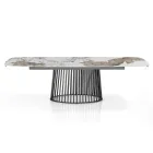 Stół rozkładany do 260 cm z wykończeniem ceramicznym, marmurowym i metalowym - Veneto Viadurini