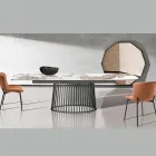 Stół rozkładany do 260 cm z wykończeniem ceramicznym, marmurowym i metalowym - Veneto Viadurini