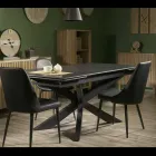 Stół rozkładany 260 cm z metalu i kamienia syntetycznego - podwodny Viadurini