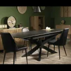 Stół rozkładany 260 cm z metalu i kamienia syntetycznego - podwodny Viadurini