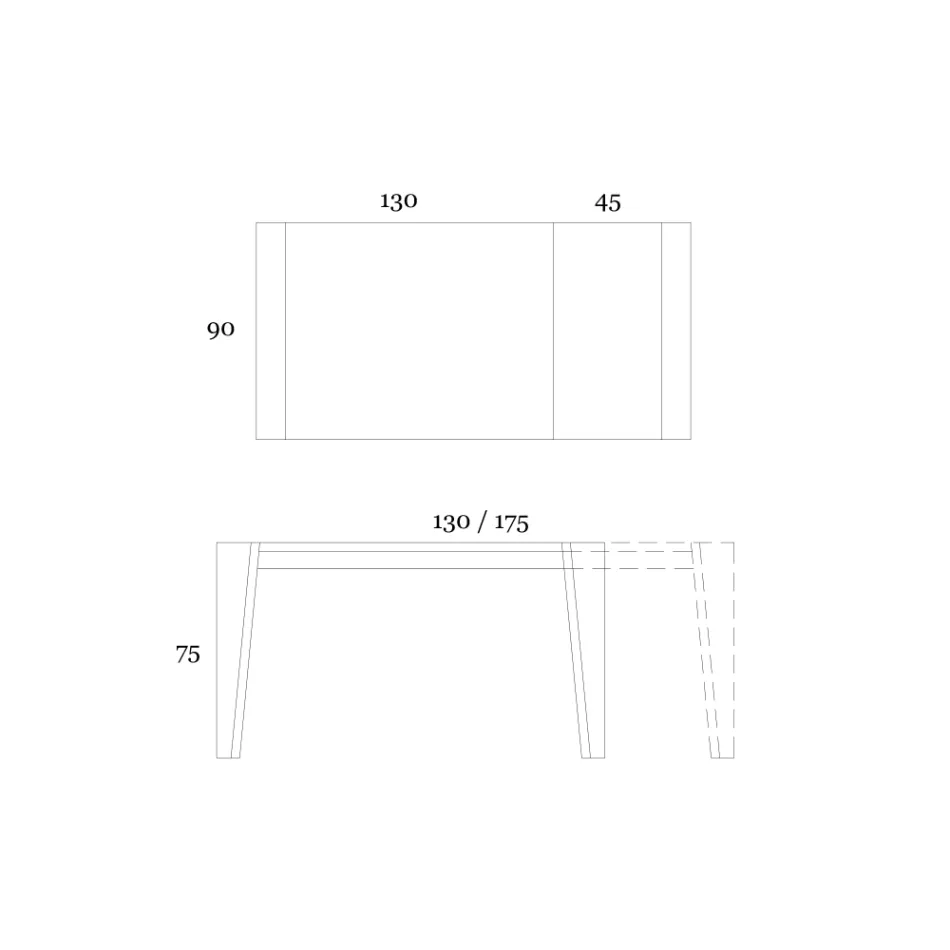 Stół rozkładany do 265 cm z drewna orzechowego Canaletto Wyprodukowano we Włoszech - Orchidea Viadurini
