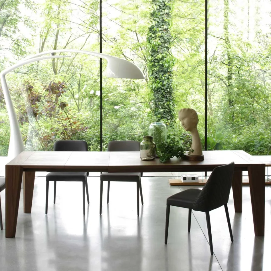 Stół rozkładany do 265 cm z drewna orzechowego Canaletto Wyprodukowano we Włoszech - Orchidea Viadurini