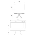 Stół rozkładany do 270 cm z blatem HPL i aluminiową podstawą - Szukaj Viadurini