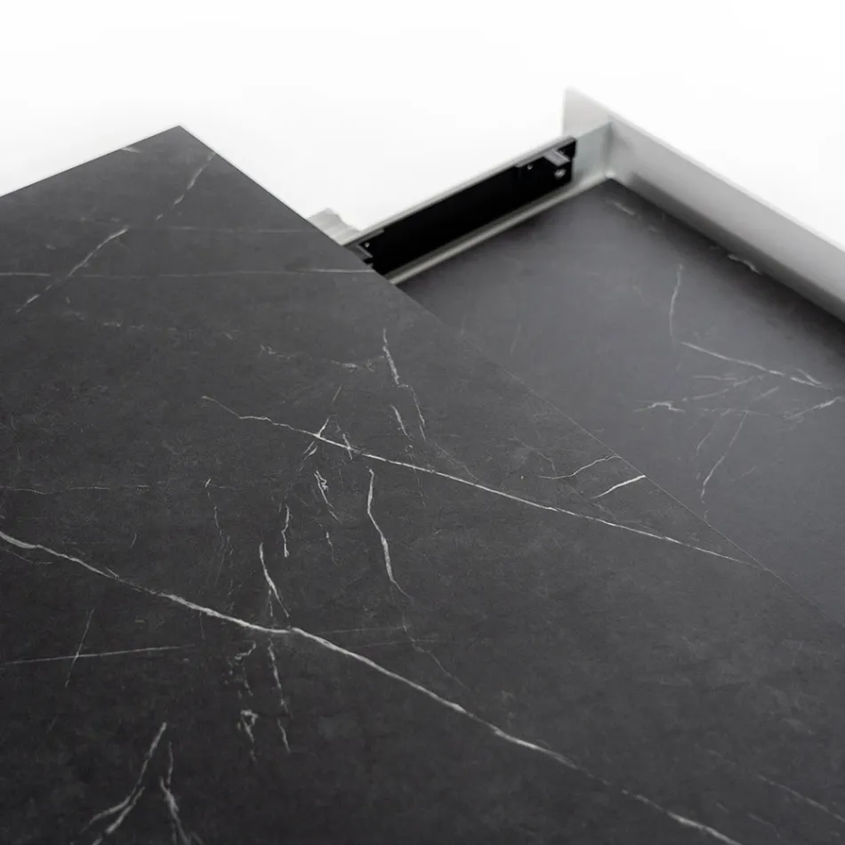 Stół rozkładany do 270 cm z blatem HPL i aluminiową podstawą - Villongo Viadurini